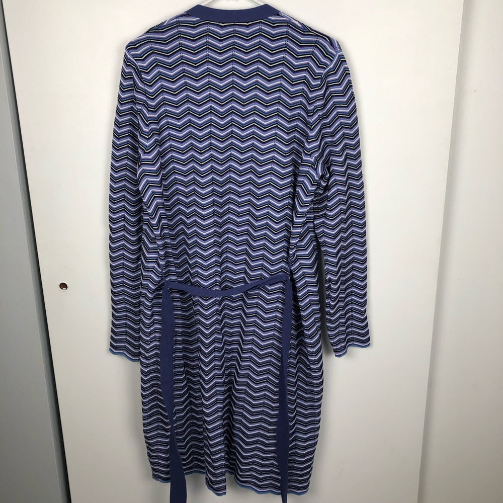 Laurie Felt Open Front Long Cardigan Chevron Pattern Size Large L - Picture 2 of 6